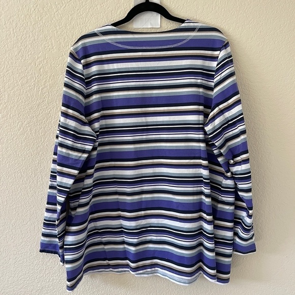 0303 - Women’s XL French Terry Striped Top with Front Pockets - Picture 5 of 5
